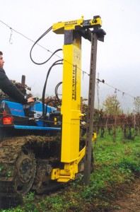 Stake driver for vineyard